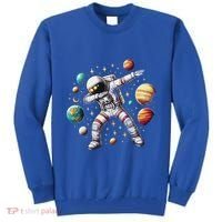 Astronaut Dabbing In Space Cosmic Galaxy Adventure Tall Sweatshirt thumb 0