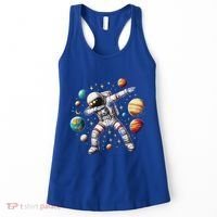 Astronaut Dabbing In Space Cosmic Galaxy Adventure Women's Tank Top thumb 0