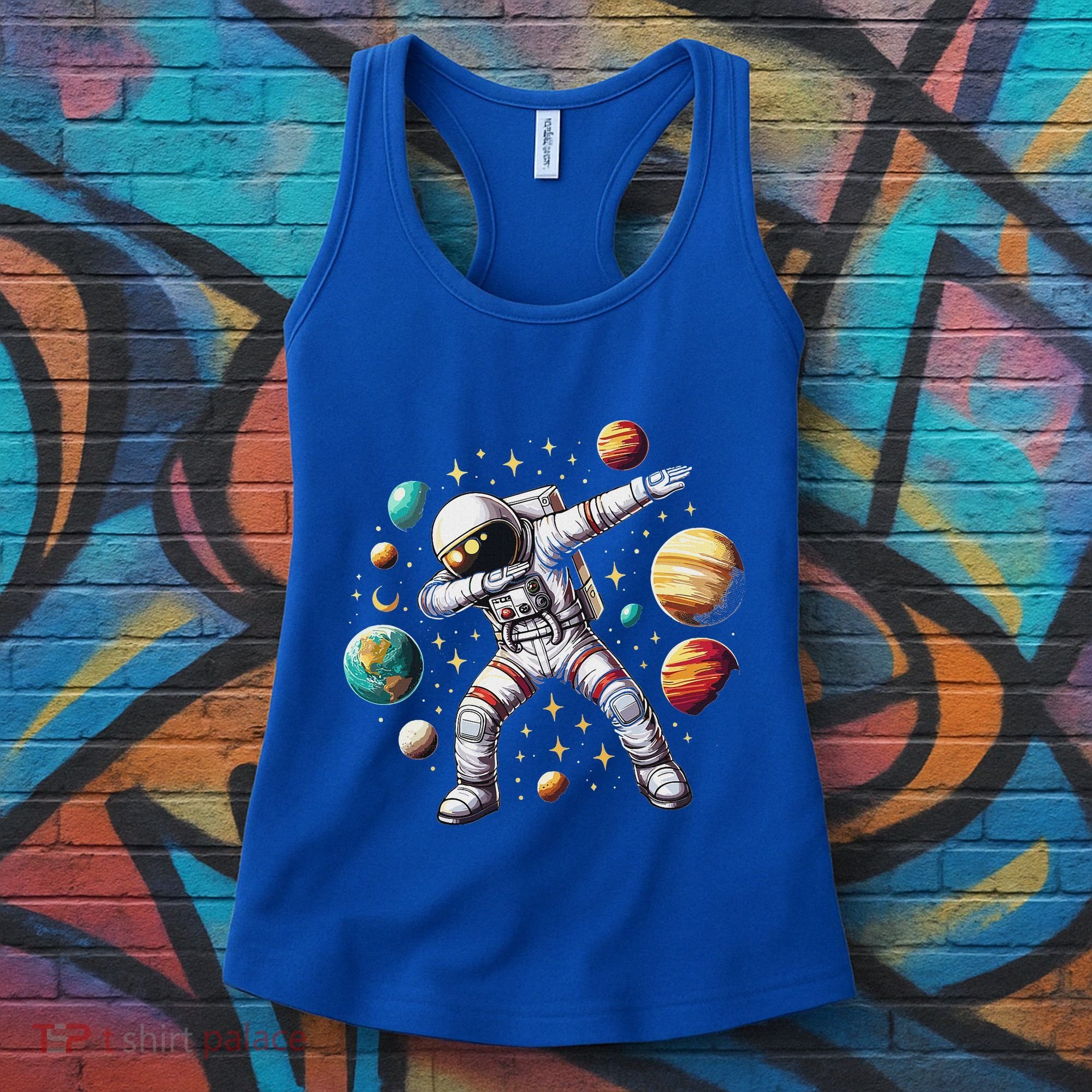 Astronaut Dabbing In Space Cosmic Galaxy Adventure Women's Tank Top