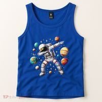 Astronaut Dabbing In Space Cosmic Galaxy Adventure Tank Top thumb 2