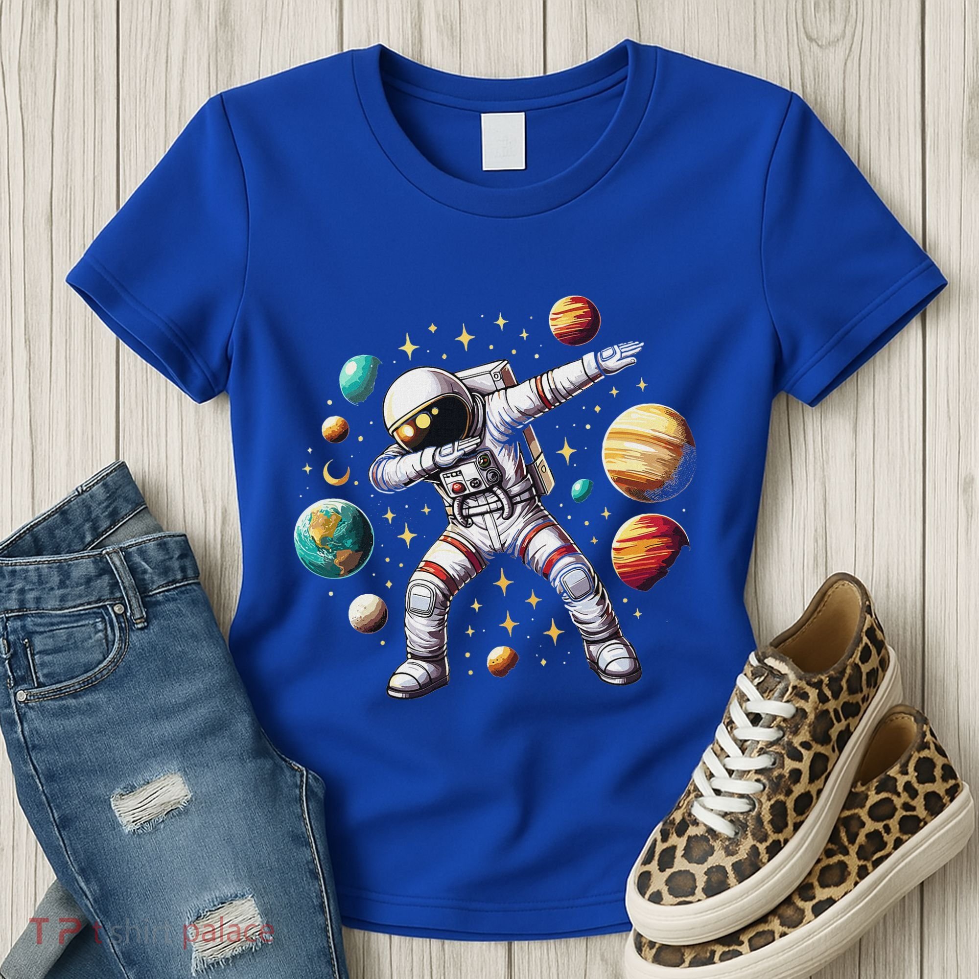 Astronaut Dabbing In Space Cosmic Galaxy Adventure Women's T-Shirt