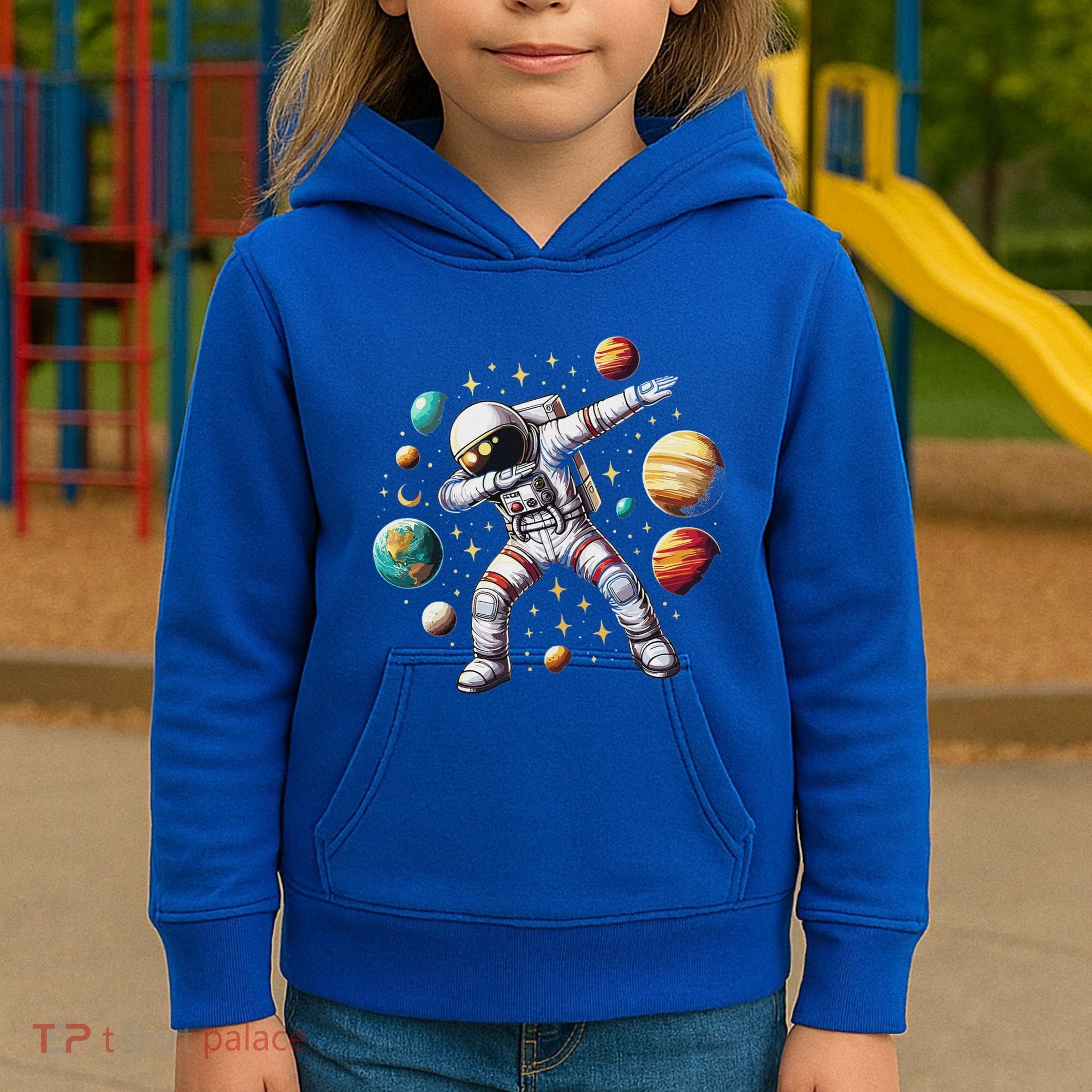 Astronaut Dabbing In Space Cosmic Galaxy Adventure Kids Hoodie