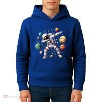Astronaut Dabbing In Space Cosmic Galaxy Adventure Kids Hoodie thumb 4