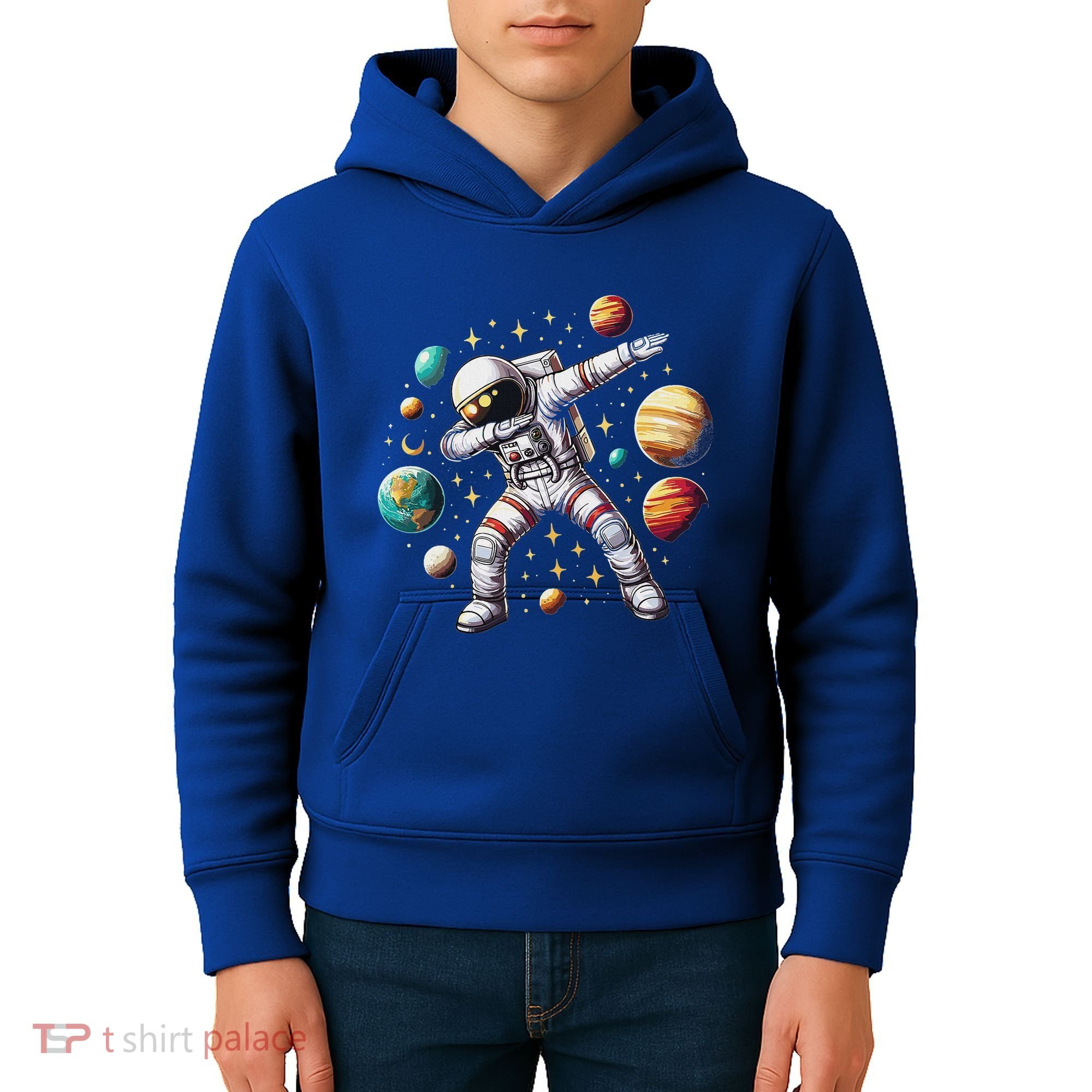 Astronaut Dabbing In Space Cosmic Galaxy Adventure Kids Hoodie