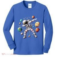 Astronaut Dabbing In Space Cosmic Galaxy Adventure Kids Long Sleeve Shirt thumb 0