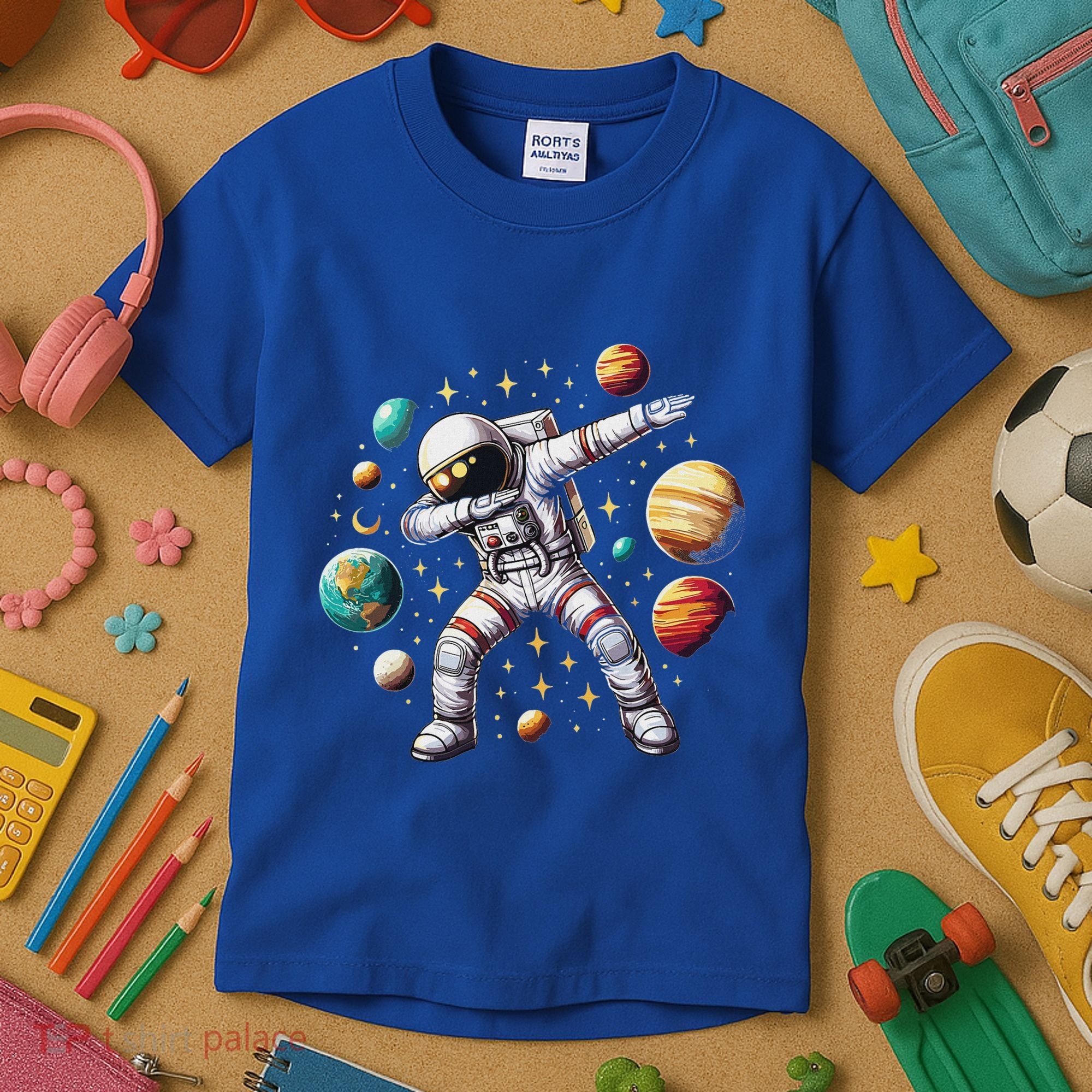 Astronaut Dabbing In Space Cosmic Galaxy Adventure Kids T-Shirt