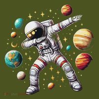 Astronaut Dabbing In Space Cosmic Galaxy Adventure The Baniff Cuffed Pom Beanie thumb 2