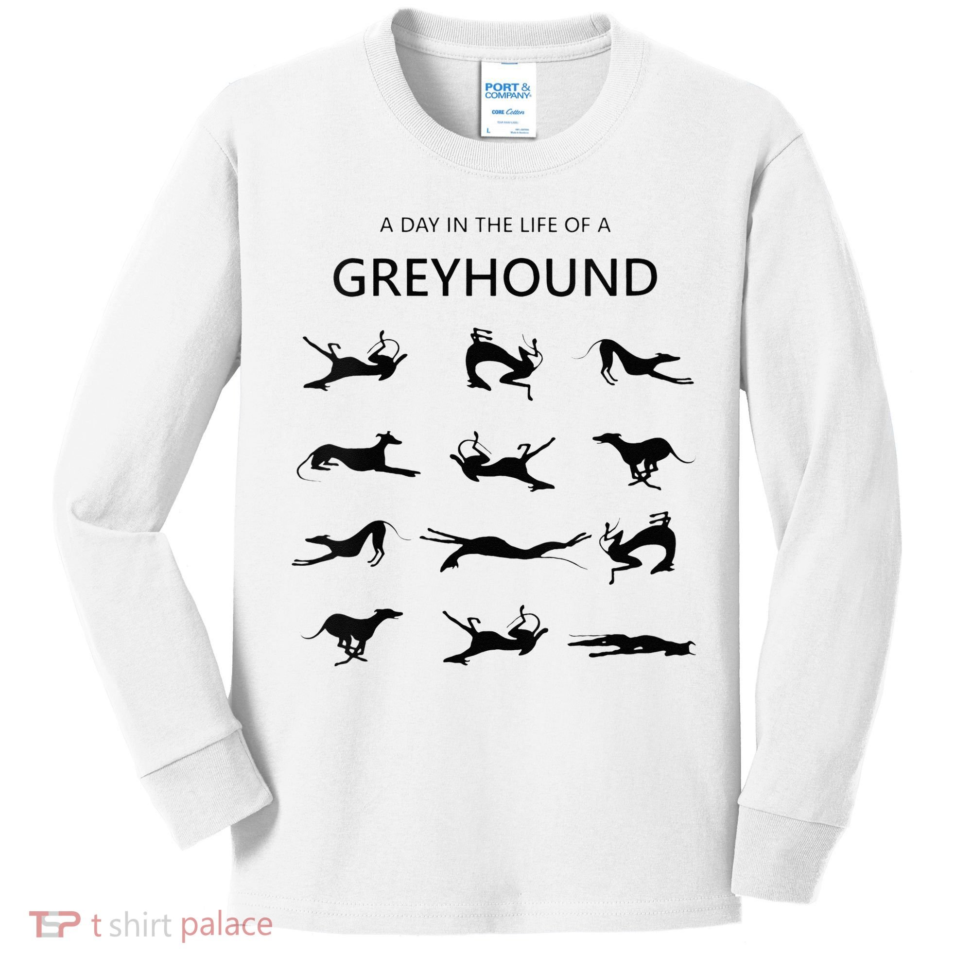 A Day In The Life Of A Greyhound Kids Long Sleeve Shirt