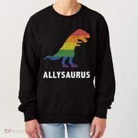 Allysaurus Dinosaur In Rainbow Flag For Ally LGBT Pride Women's Sweatshirt thumb 0