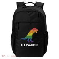 Allysaurus Dinosaur In Rainbow Flag For Ally LGBT Pride Backpack thumb 0