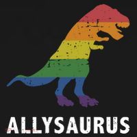 Allysaurus Dinosaur In Rainbow Flag For Ally LGBT Pride Coaster thumb 2