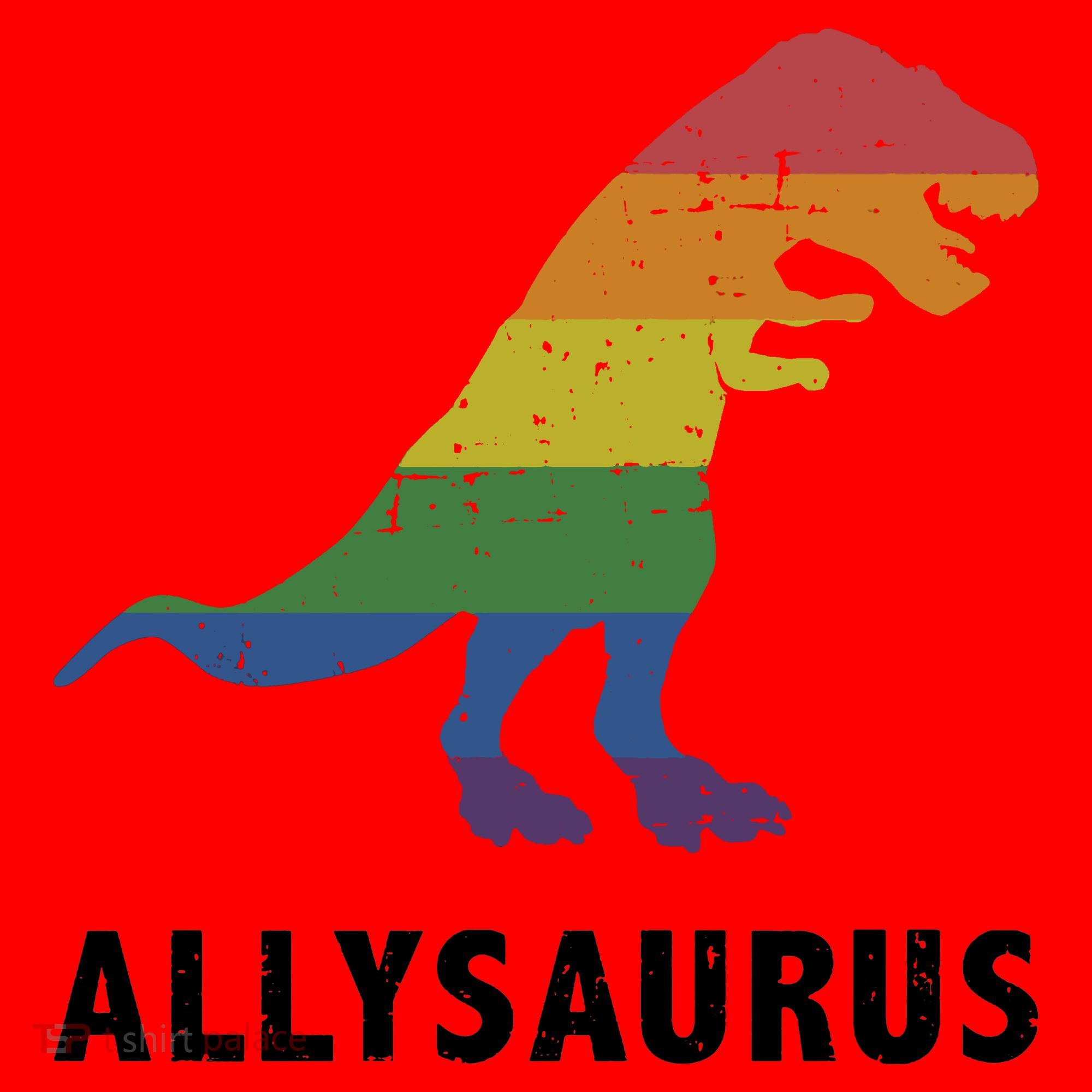 Allysaurus Dinosaur In Rainbow Flag For Ally LGBT Pride Santa Hat