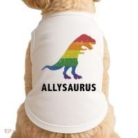 Allysaurus Dinosaur In Rainbow Flag For Ally LGBT Pride Doggie Tank thumb 0