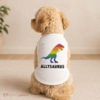 Allysaurus Dinosaur In Rainbow Flag For Ally LGBT Pride Doggie Tank thumb 2