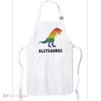 Allysaurus Dinosaur In Rainbow Flag For Ally LGBT Pride Apron thumb 0