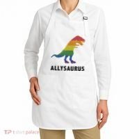 Allysaurus Dinosaur In Rainbow Flag For Ally LGBT Pride Apron thumb 2
