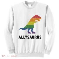 Allysaurus Dinosaur In Rainbow Flag For Ally LGBT Pride Sweatshirt thumb 0