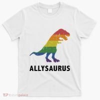 Allysaurus Dinosaur In Rainbow Flag For Ally LGBT Pride T-Shirt thumb 0