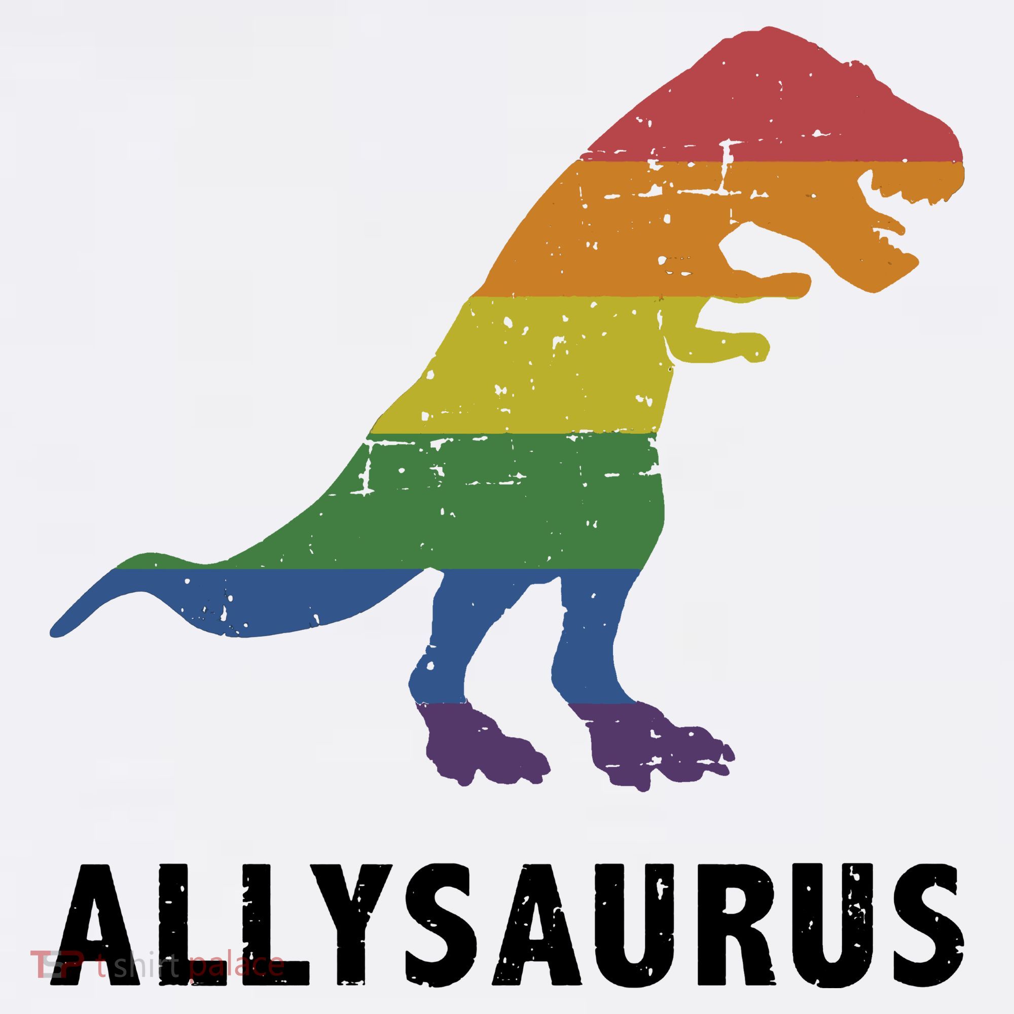 Allysaurus Dinosaur In Rainbow Flag For Ally LGBT Pride Women's Hoodie