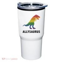 Allysaurus Dinosaur In Rainbow Flag For Ally LGBT Pride Tumbler thumb 0