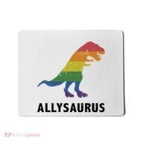 Allysaurus Dinosaur In Rainbow Flag For Ally LGBT Pride Mousepad thumb 0