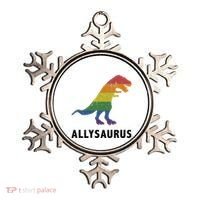 Allysaurus Dinosaur In Rainbow Flag For Ally LGBT Pride Ornament thumb 0