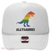 Allysaurus Dinosaur In Rainbow Flag For Ally LGBT Pride Hat thumb 0