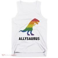 Allysaurus Dinosaur In Rainbow Flag For Ally LGBT Pride Tank Top thumb 0