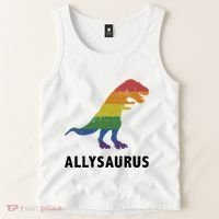 Allysaurus Dinosaur In Rainbow Flag For Ally LGBT Pride Tank Top thumb 2