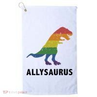 Allysaurus Dinosaur In Rainbow Flag For Ally LGBT Pride Golf Towel thumb 0