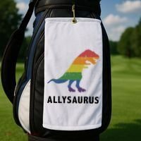 Allysaurus Dinosaur In Rainbow Flag For Ally LGBT Pride Golf Towel thumb 2