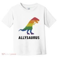 Allysaurus Dinosaur In Rainbow Flag For Ally LGBT Pride Toddler T-Shirt thumb 0