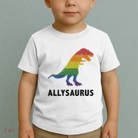 Allysaurus Dinosaur In Rainbow Flag For Ally LGBT Pride Toddler T-Shirt thumb 2