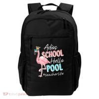 Adios School Hello Pool Teacher Life Flamingo Backpack thumb 0