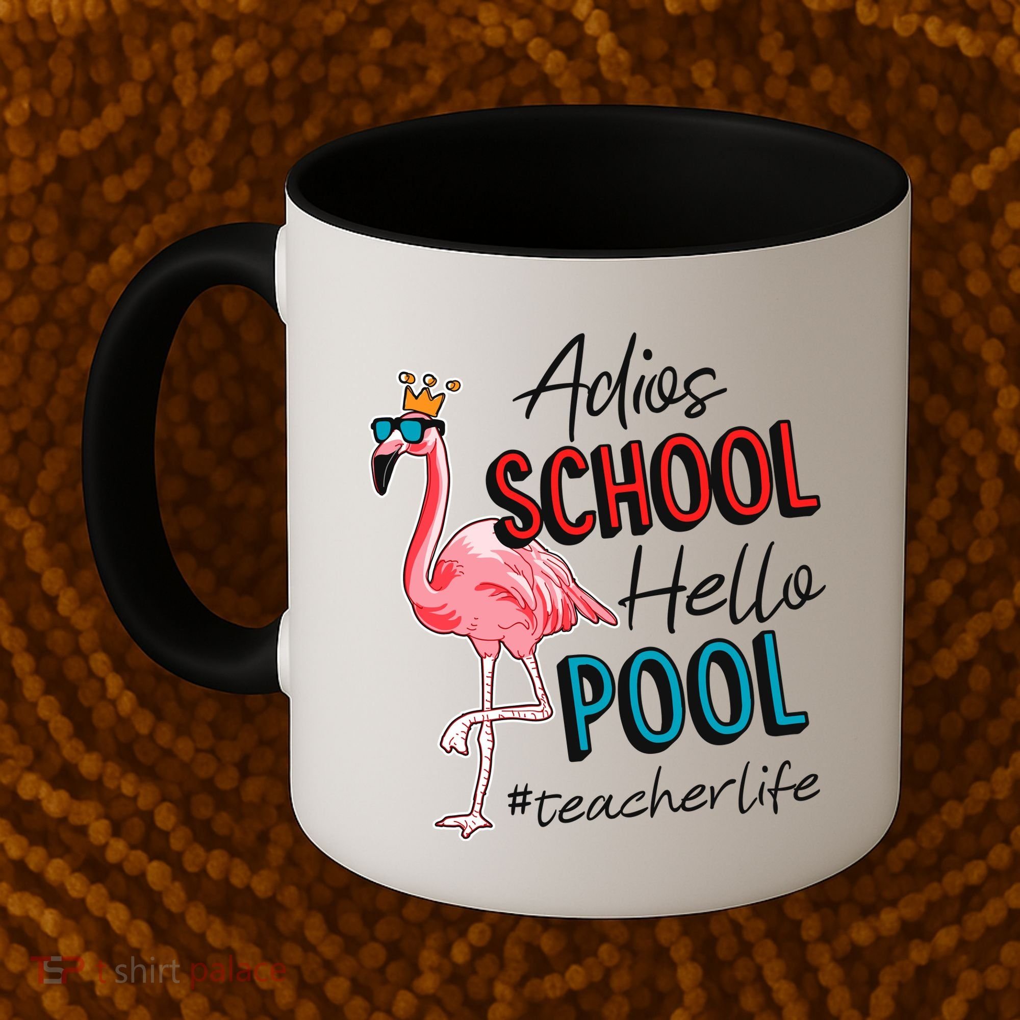 Adios School Hello Pool Teacher Life Flamingo Coffee Mug