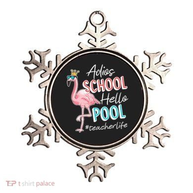 Adios School Hello Pool Teacher Life Flamingo Ornament