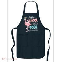Adios School Hello Pool Teacher Life Flamingo Apron thumb 0