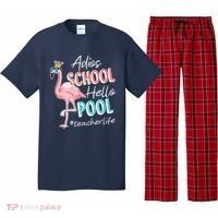 Adios School Hello Pool Teacher Life Flamingo Pajama Set thumb 0