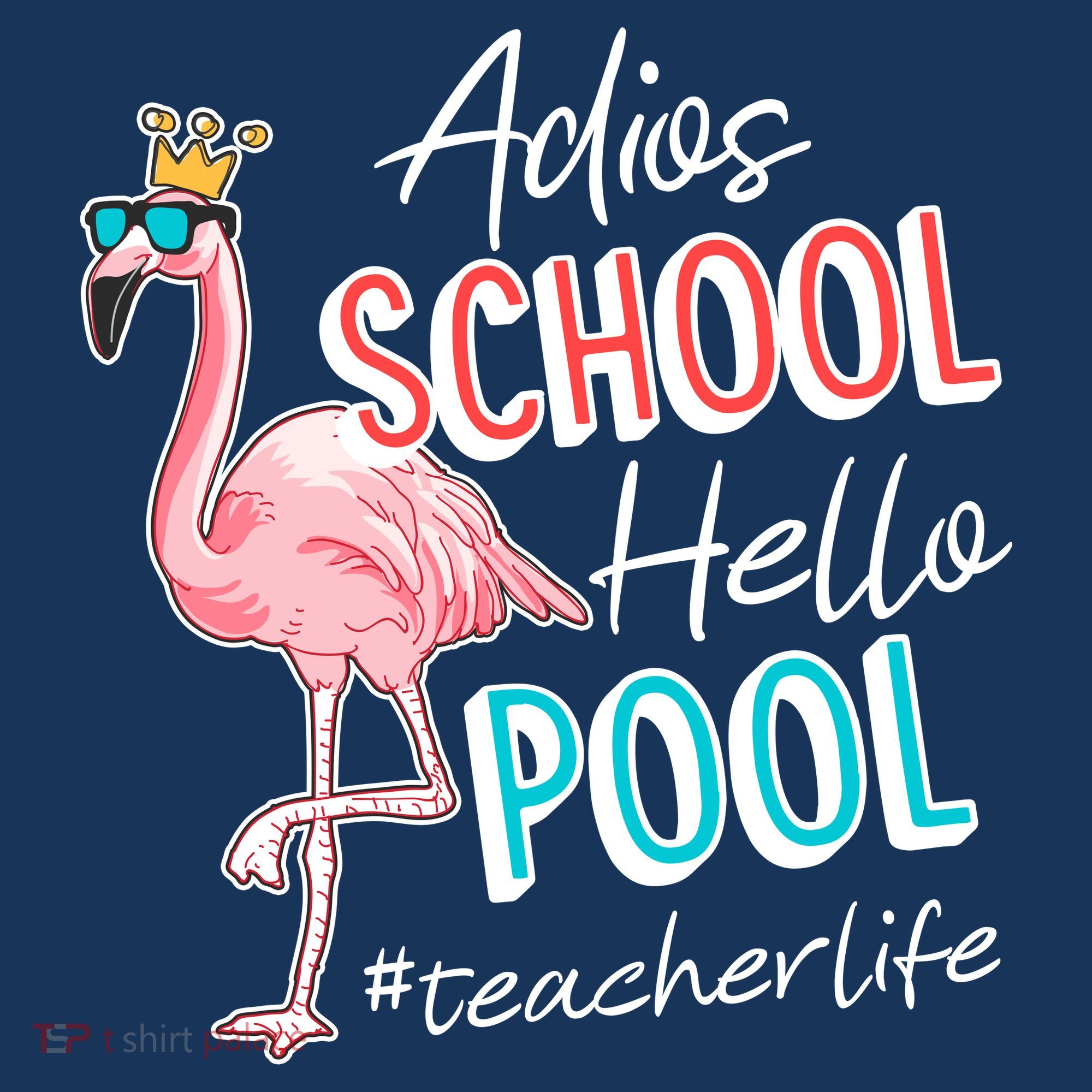 Adios School Hello Pool Teacher Life Flamingo Women's Hoodie