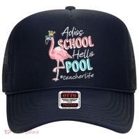 Adios School Hello Pool Teacher Life Flamingo Hat thumb 0