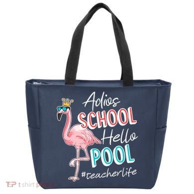 Adios School Hello Pool Teacher Life Flamingo Tote Bag