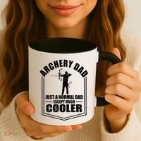 Archery Dad Just A Normal Dad Except Cooler Fathers Day Funny Gift Coffee Mug thumb 3