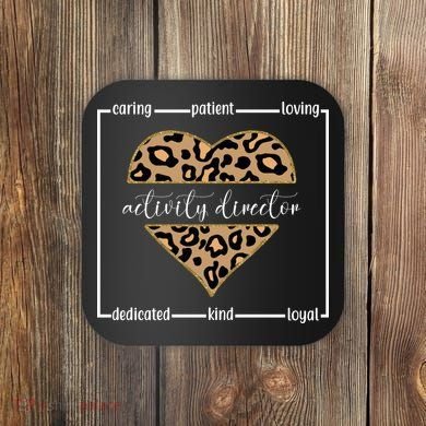 Activity Director Leopard Heart Coaster