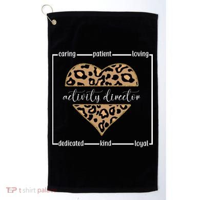 Activity Director Leopard Heart Golf Towel
