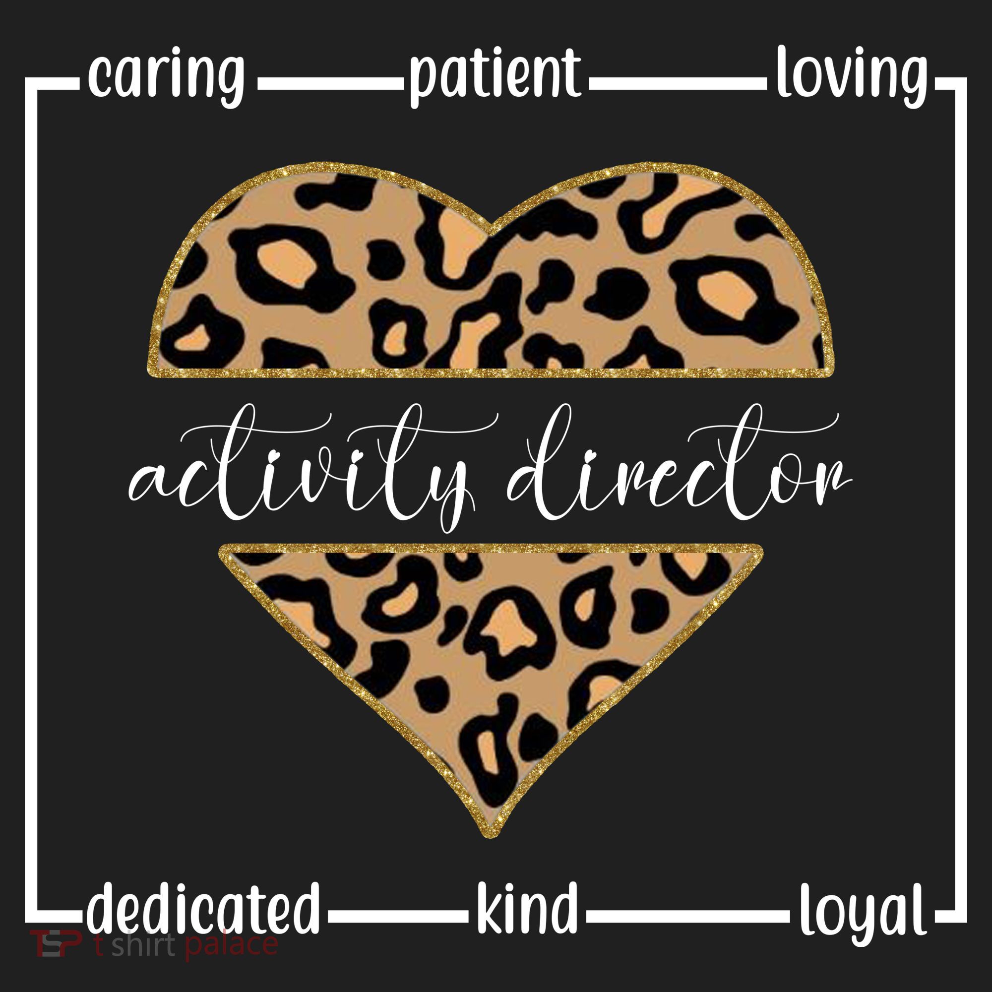 Activity Director Leopard Heart Golf Towel