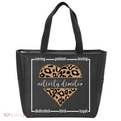 Activity Director Leopard Heart Tote Bag