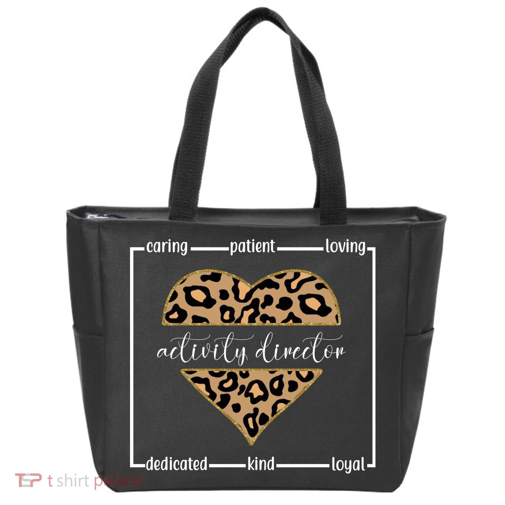 Activity Director Leopard Heart Tote Bag