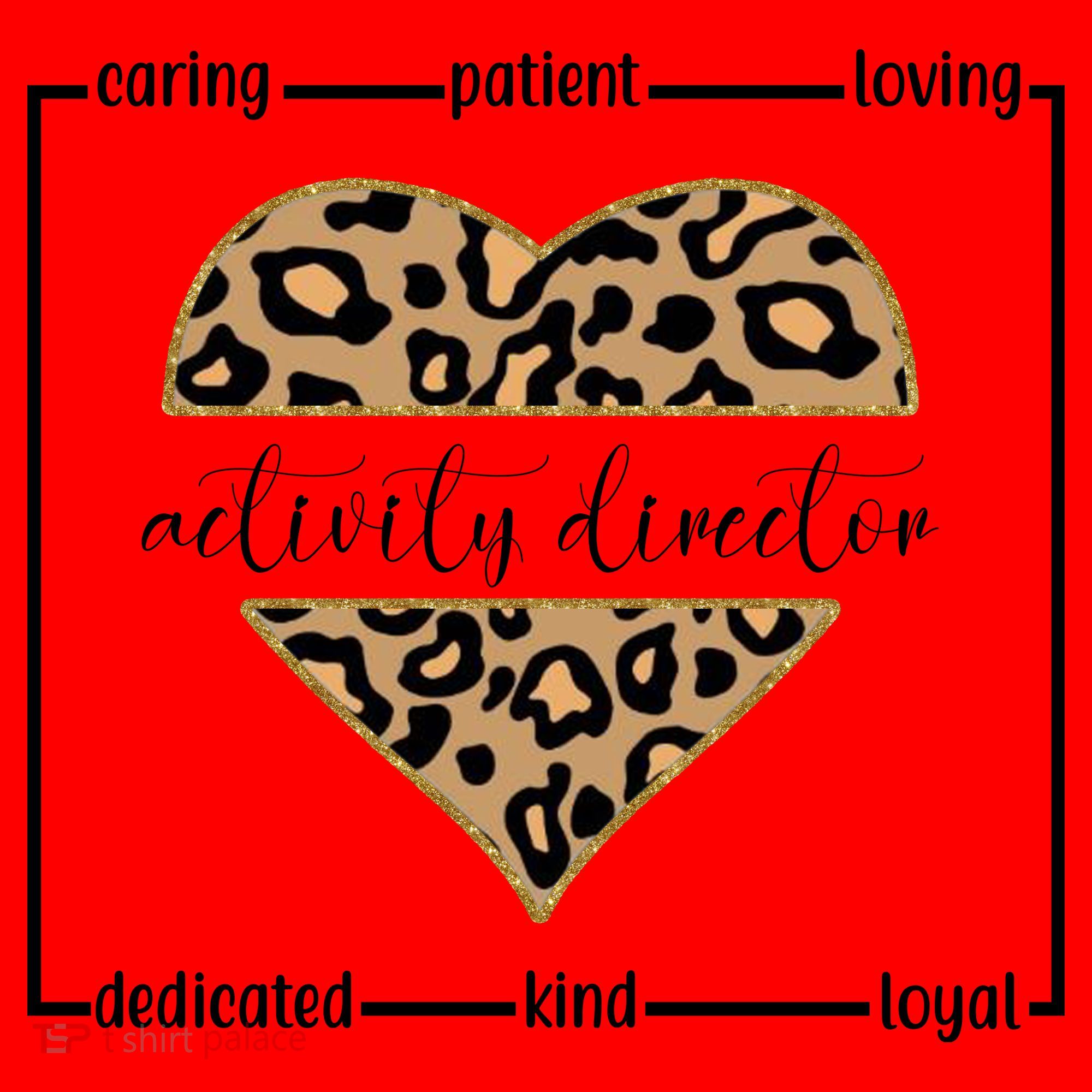 Activity Director Leopard Heart Santa Hat