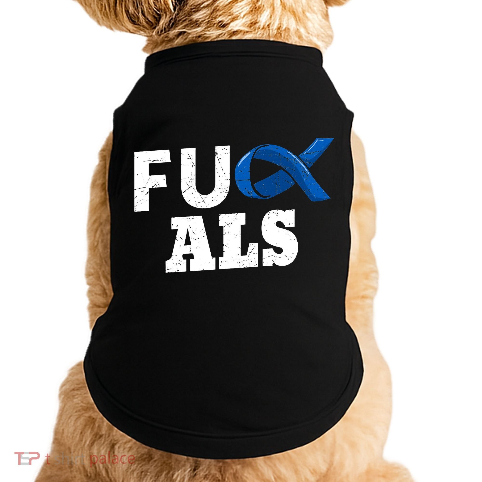 ALS Disease Lou Gehrig's Blue Ribbon Neurological Disorders Doggie Tank