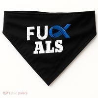 ALS Disease Lou Gehrig's Blue Ribbon Neurological Disorders USA-Made Doggie Bandana thumb 0
